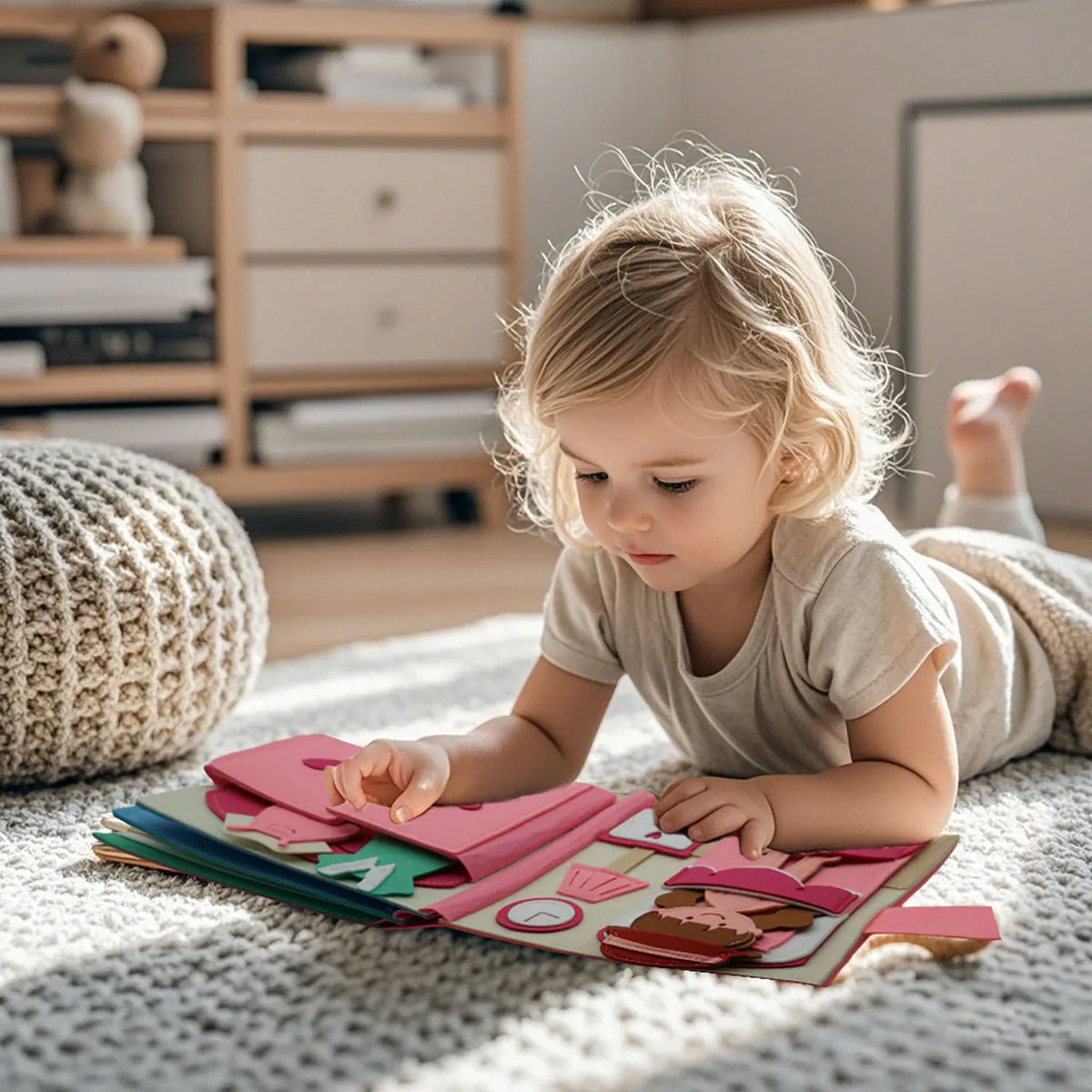 Montessori Quiet Book for Toddlers – Sensory Activity Book for Daily Life Skills