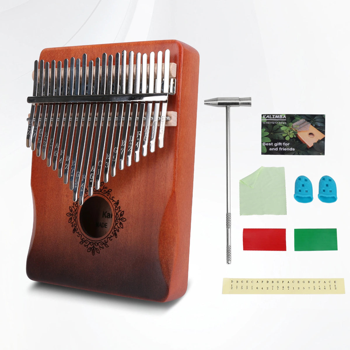 21-Key Ergonomic Kalimba Thumb Piano with Tuning Kit
