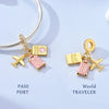 Sterling Silver Travel Charm Bead for Bracelets and Necklaces