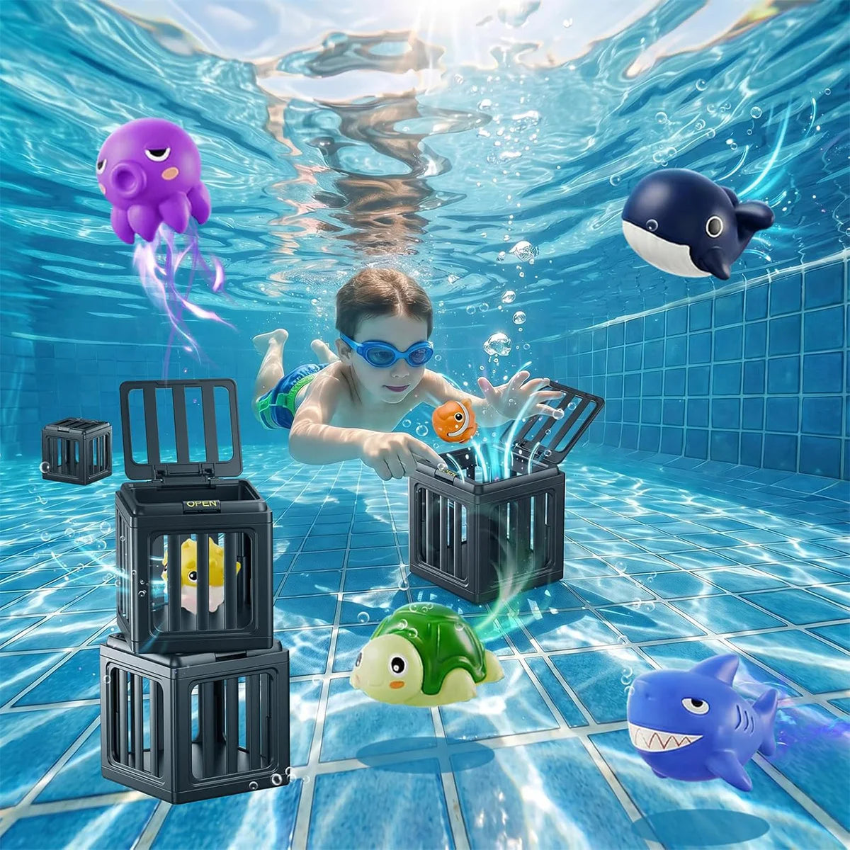 Floating Fish Pool Toy Set for Swimming Fun