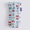 A light blue magnetic storage bag featuring a pattern of Miffy rabbits and mushrooms.