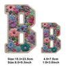Floral letter B and B iron-on patches made of embroidery for DIY clothing and accessories