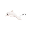 Two white marine animal building blocks set including a shark and an octopus