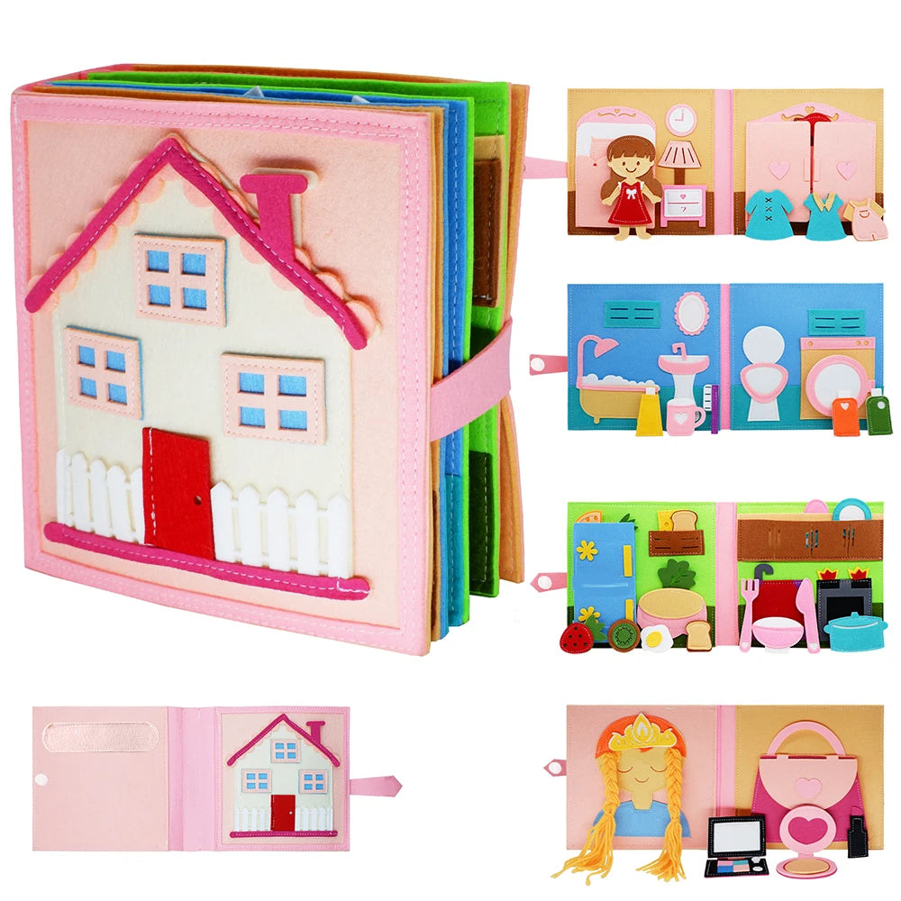 Montessori Busy Book for Toddlers – Quiet Activity Book with Life Skills & Pretend Play