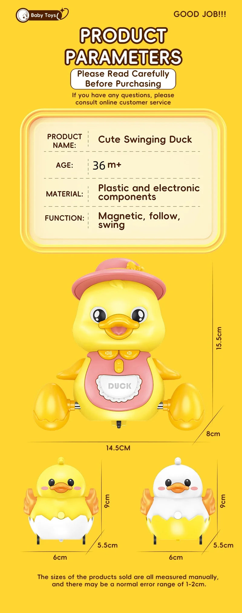 Musical Duck Toy Set with Lights and Sounds for Crawling Babies