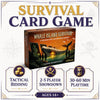 Box art for the Whale Island Survivor card game showing a dark-themed illustration and gameplay features.
