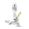Sterling silver charm pendant set featuring a starfish, sea turtle, and whale shark.