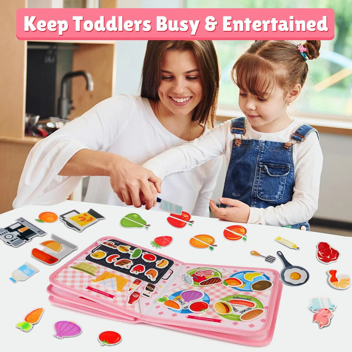 Montessori Quiet Book for Toddlers – Sensory Activity Book for Daily Life Skills