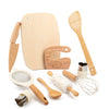 Wooden Kids Safe Knife Set with Baking Tools for Little Chefs