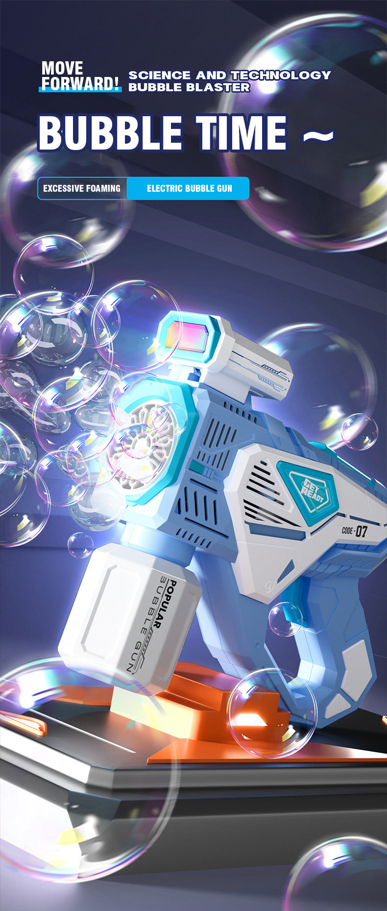 Automatic Astronaut Bubble Gun with LED Lights