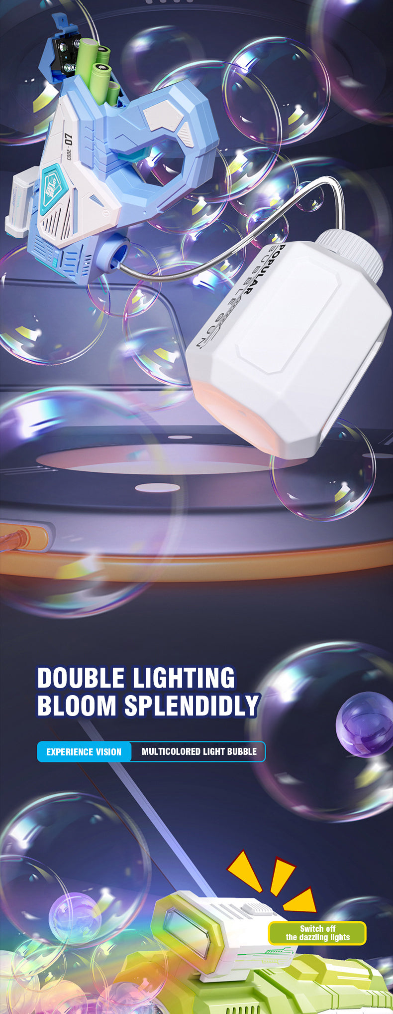 Automatic Astronaut Bubble Gun with LED Lights