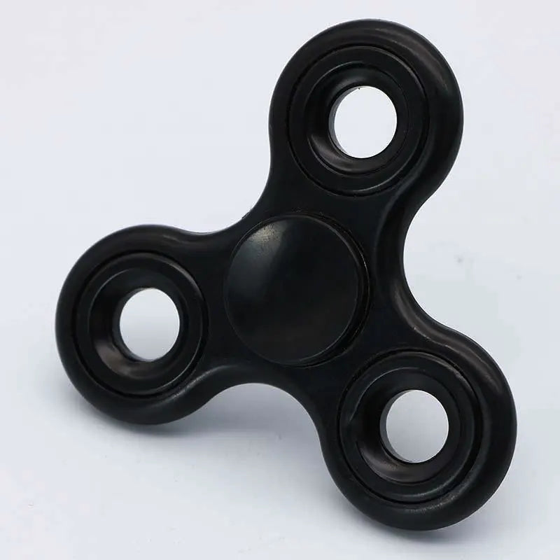 Black ABS tri-spinner fidget toy for focus and stress relief