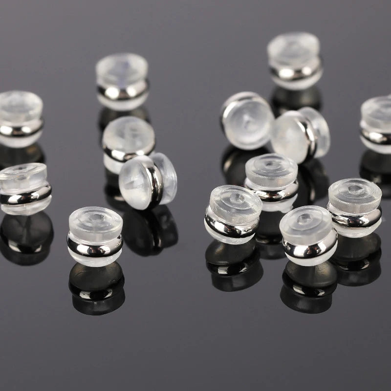 Silicone Earring Backs with Copper Ring – Comfortable Earring Stoppers for Jewelry Making