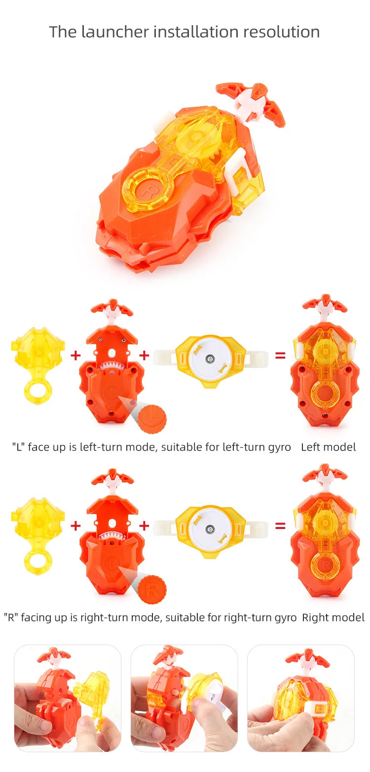 Two-Way Pull Wire Launcher for Beyblade Battles