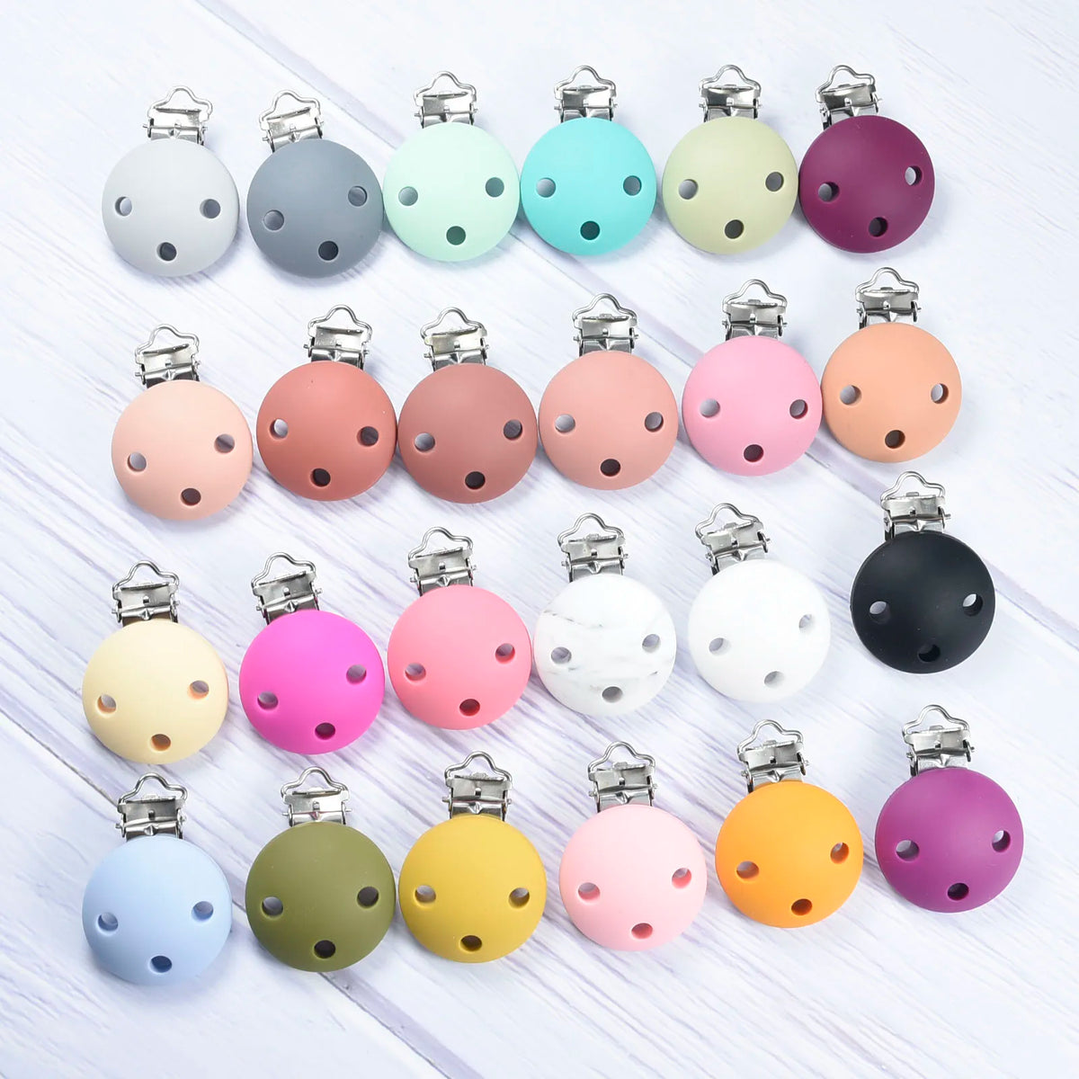 BPA-Free Silicone Teether Clips for Babies – 10-Pack Pastel Pacifier Holders