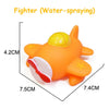 An orange and yellow water-spraying fighter toy featuring a vehicle or animal design.