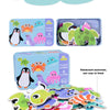 Montessori Wooden Animal Puzzle Set with Storage Box