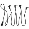 A set of guitar pedal power daisy chain cables with various connectors.