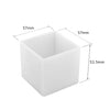 White geometric resin casting mold with dimensions 57mm by 57mm and a depth of 53.5mm