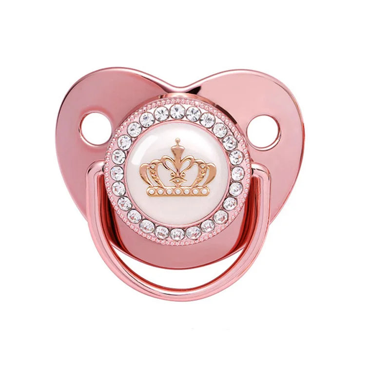 Rhinestone Crown Pacifier for Babies – Soft Silicone Soother with Elegant Sparkle