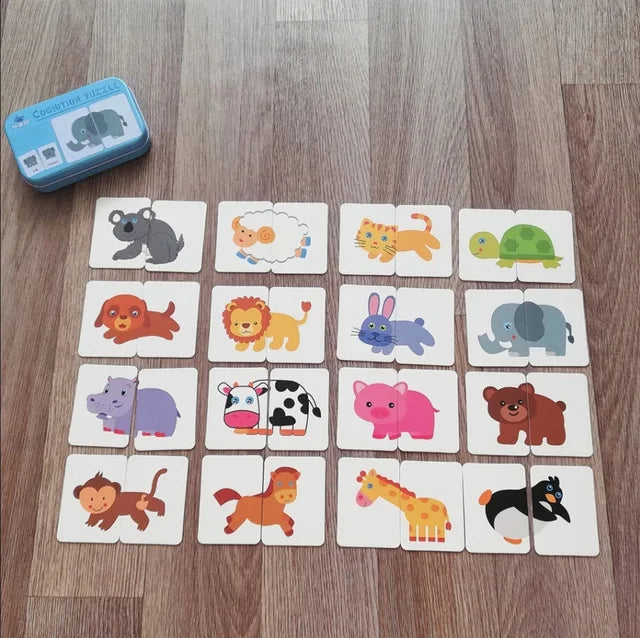 Toddler Card Matching Puzzle Game – Fun Learning Cards in a Travel-Friendly Tin