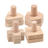 Wooden screw and nut building blocks made of light wood for toddlers