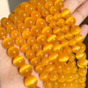 Natural Moonstone Cat Eye Beads — DIY Jewelry Making Strand
