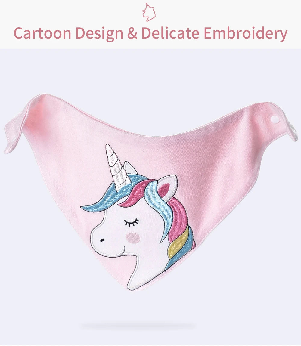 Soft Cotton Baby Bibs (3-Pack) with Cartoon Prints
