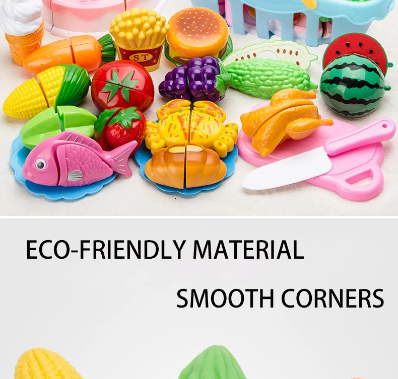 Pretend Play Food Cutting Set for Kids – Educational Fruit & Vegetable Toy
