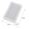 A white rectangular resin casting mold with dimensions 10.8cm long, 6.7cm wide, and 2.2cm high.