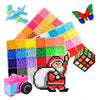 A colorful creative fuse beads kit featuring various colored beads and a decorative Santa figure.