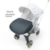 Black windshield footmuff accessory for a stroller, shown in a product photo.