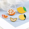 Fresh Fruit Enamel Pins Set — Lemon & Orange Brooches