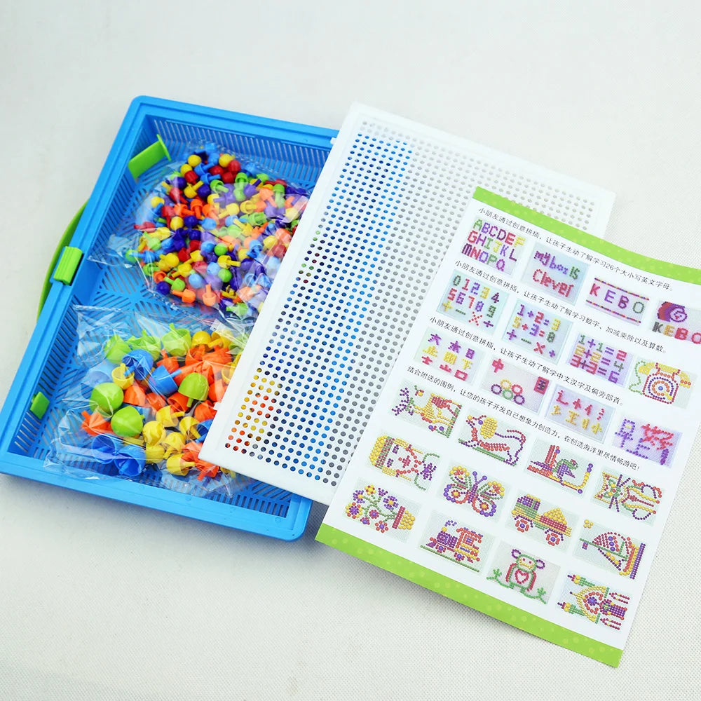 Mushroom Nail 3D Puzzle Set – 296 Pieces Creative Educational Toy