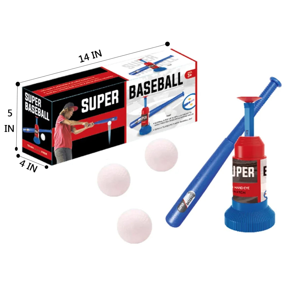 Kids Baseball T-Ball Pitching Machine Set with Bat and Balls