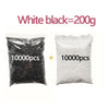 A bag of black beads and a bag of white beads labeled as 10000 pieces each for creative fuse beads kit