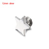 A silver 12mm star-shaped decorative rivet used for leather craft and DIY projects.