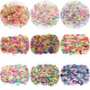 Assortment of colorful soft polymer clay slices for nail art and DIY crafts