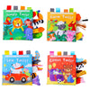 A set of colorful cloth books featuring jungle, farm, sea, and circus animal tails for baby sensory development.
