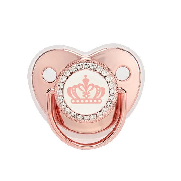 Rhinestone Crown Pacifier for Babies – Soft Silicone Soother with Elegant Sparkle