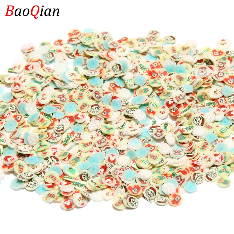 Assortment of colorful soft polymer clay slices for nail art and DIY crafts