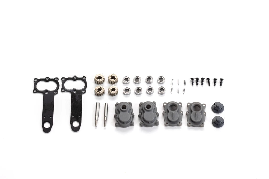 A set of 1:12 scale RC car steering wheel and interior upgrade parts including various components.