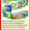 Wooden 3D Cartoon Animal Jigsaw Puzzle for Kids