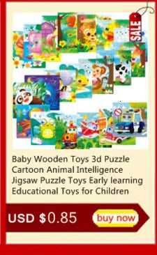 Wooden 3D Cartoon Animal Jigsaw Puzzle for Kids