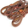 A bundle of brown vintage faux leather cords used for DIY jewelry making