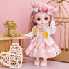 16cm Articulated Fashion Doll with Big Eyes and Dress-Up Outfit