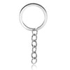 Silver circular chain necklace with a simple loop pendant.