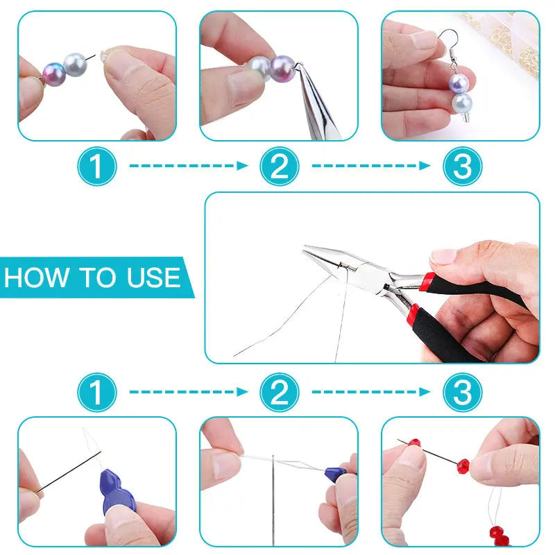 Step-by-step guide showing how to use jewelry making tools and findings for creating jewelry.