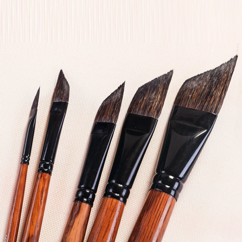 Professional Squirrel Hair Watercolor Liner Brushes with Oak Wood Handles