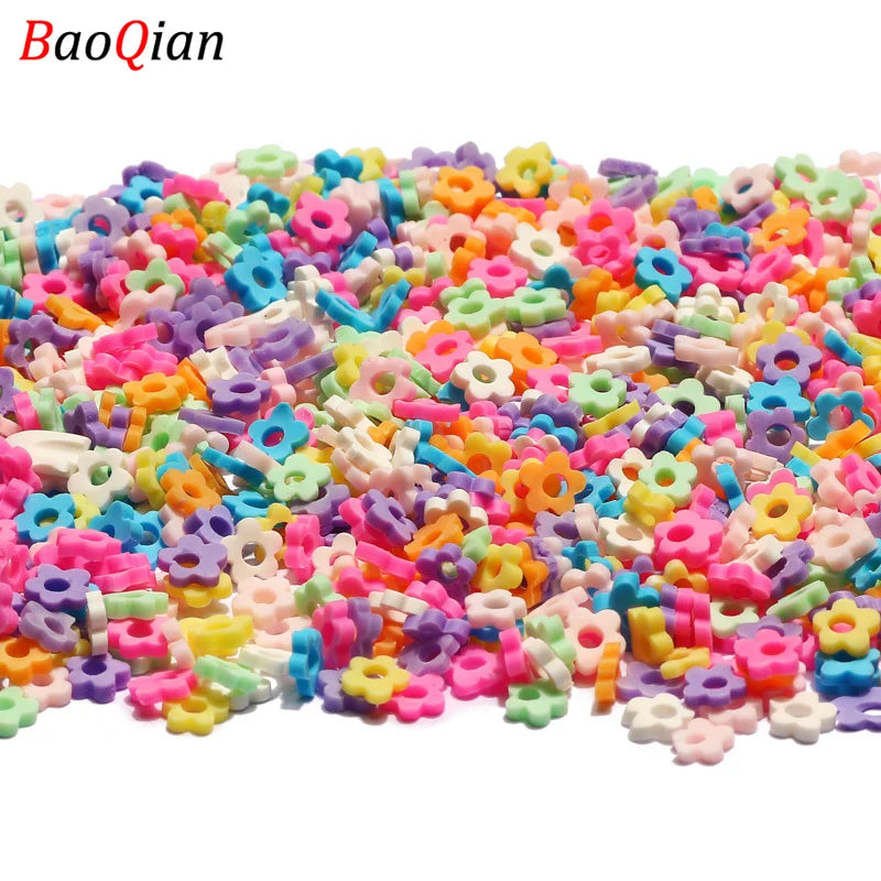 Assortment of colorful soft polymer clay slices for nail art and DIY crafts